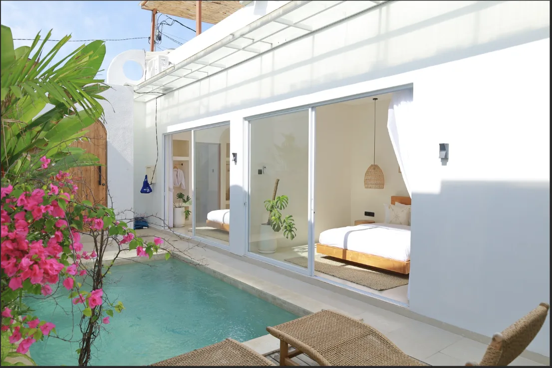 Villa pool and garden — villa property photography in Bali